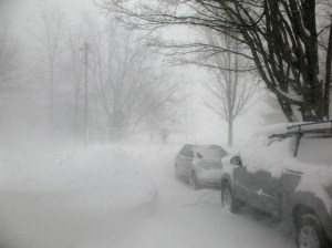 Too windy even to bury the car!
